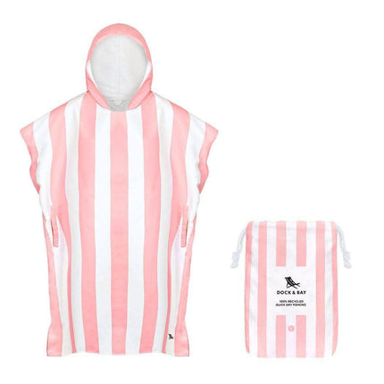 Dock & Bay Adult Poncho Hooded Towel | Cabana Collection | Malibu Pink S-1954802357342703616
