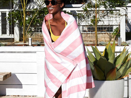 Dock & Bay Beach Towel Cabana Collection XL | Quick Dry | Malibu Pink-1875027436249419777
