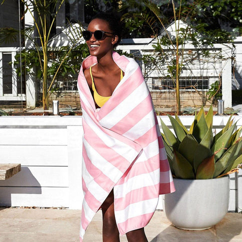 Dock & Bay Beach Towel Cabana Collection XL | Quick Dry | Malibu Pink-1875027436249419777