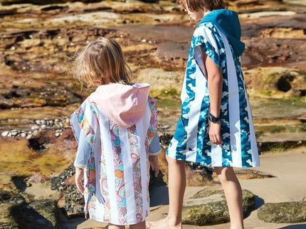 Dock & Bay KIDS Poncho Hooded Towel - Cool Camo M (7-10yrs)-1875027438556286977