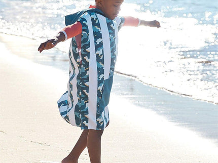 Dock & Bay KIDS Poncho Hooded Towel - Cool Camo M (7-10yrs)-1875027438556286981