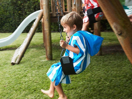 Dock & Bay KIDS Poncho Hooded Towel -Mini Cabana Collection-Bondi Blue S (4-7yrs)-1875027437277024256