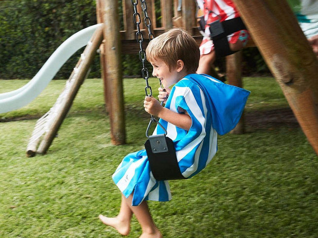 Dock & Bay KIDS Poncho Hooded Towel -Mini Cabana Collection-Bondi Blue S (4-7yrs)-1875027437277024256