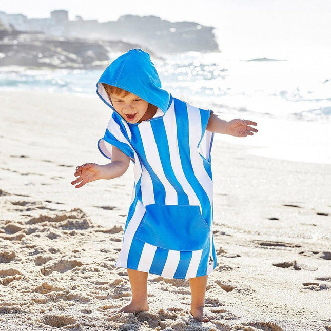 Dock & Bay KIDS Poncho Hooded Towel -Mini Cabana Collection-Bondi Blue XS (2-4yrs)-1973193418796568577
