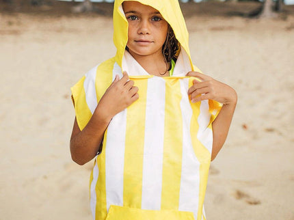 Dock & Bay KIDS Poncho Hooded Towel -Mini Cabana Collection-Boracay Yellow S (4-7yrs)-1875027437700648960