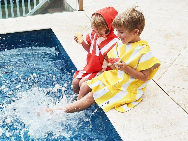 Dock & Bay KIDS Poncho Hooded Towel -Mini Cabana Collection-Boracay Yellow S (4-7yrs)-1875027437700648961