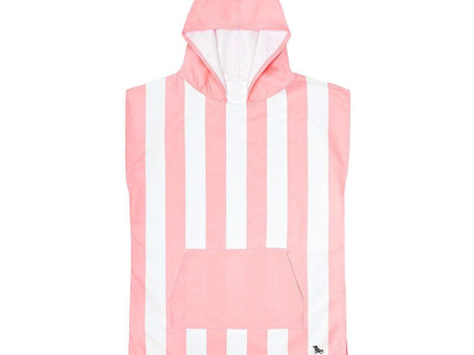 Dock & Bay KIDS Poncho Hooded Towel -Mini Cabana Collection-Malibu Pink M (7-10yrs)-1875027437415436290