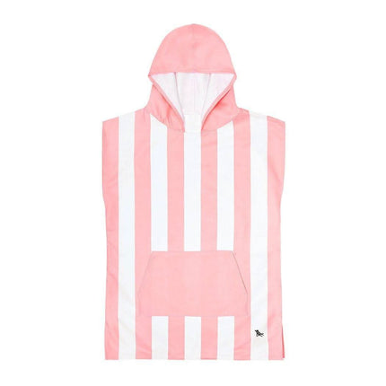 Dock & Bay KIDS Poncho Hooded Towel -Mini Cabana Collection-Malibu Pink M (7-10yrs)-1954802358030569474