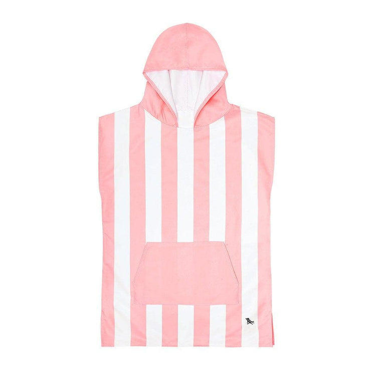 Dock & Bay KIDS Poncho Hooded Towel -Mini Cabana Collection-Malibu Pink M (7-10yrs)-1973193418091925506