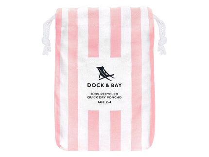 Dock & Bay KIDS Poncho Hooded Towel -Mini Cabana Collection-Malibu Pink M (7-10yrs)-1875027437415436291