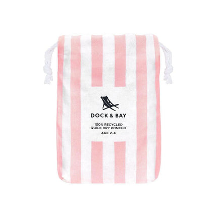 Dock & Bay KIDS Poncho Hooded Towel -Mini Cabana Collection-Malibu Pink M (7-10yrs)-1954802358030569475