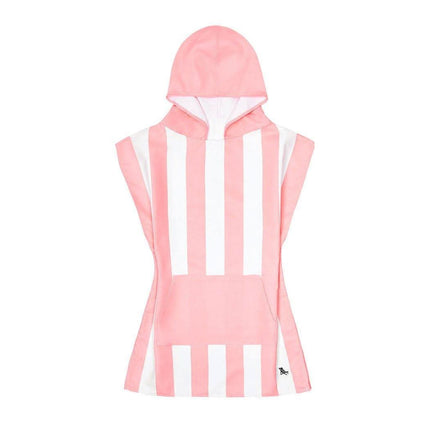 Dock & Bay KIDS Poncho Hooded Towel -Mini Cabana Collection-Malibu Pink M (7-10yrs)-1954802358030569476