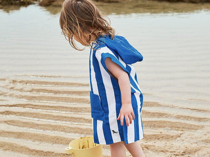 Dock & Bay KIDS Poncho Hooded Towel -Mini Cabana Collection-Whitsunday Blue M (8-10yrs)-1875027437558042624