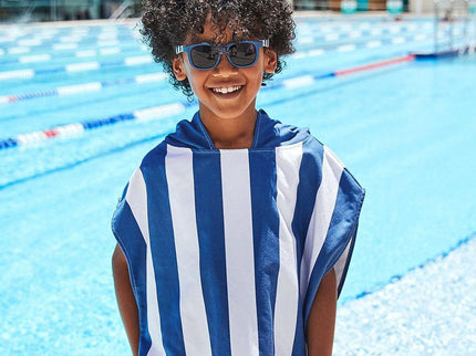 Dock & Bay KIDS Poncho Hooded Towel -Mini Cabana Collection-Whitsunday Blue M (8-10yrs)-1875027437558042626