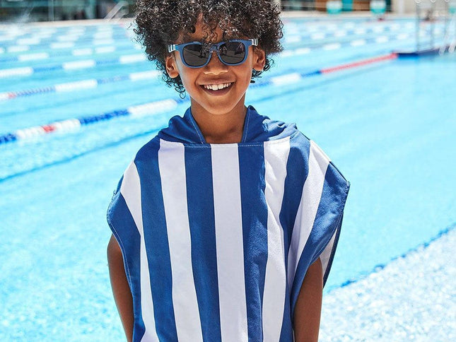 Dock & Bay KIDS Poncho Hooded Towel -Mini Cabana Collection-Whitsunday Blue XS (2-4yrs)-1973193419140501506