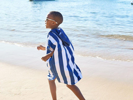 Dock & Bay KIDS Poncho Hooded Towel -Mini Cabana Collection-Whitsunday Blue XS (2-4yrs)-1875027438275268611
