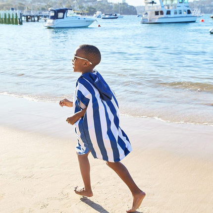 Dock & Bay KIDS Poncho Hooded Towel -Mini Cabana Collection-Whitsunday Blue XS (2-4yrs)-1973193419140501507