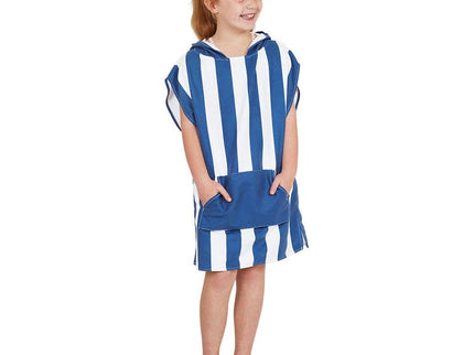 Dock & Bay KIDS Poncho Hooded Towel -Mini Cabana Collection-Whitsunday Blue XS (2-4yrs)-1875027438275268612
