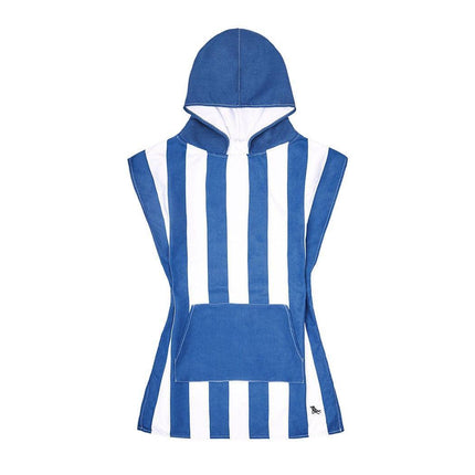 Dock & Bay KIDS Poncho Hooded Towel -Mini Cabana Collection-Whitsunday Blue XS (2-4yrs)-1973193419140501509