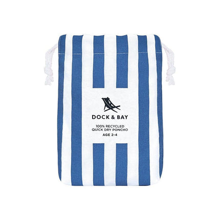 Dock & Bay KIDS Poncho Hooded Towel -Mini Cabana Collection-Whitsunday Blue XS (2-4yrs)-1973193419140501510