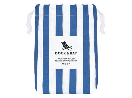 Dock & Bay KIDS Poncho Hooded Towel -Mini Cabana Collection-Whitsunday Blue XS (2-4yrs)-1875027438275268614