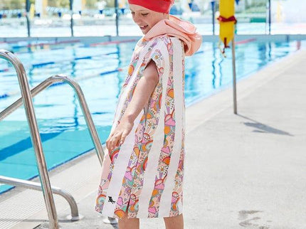 Dock & Bay KIDS Poncho Hooded Towel - Pink Power XS (2-4yrs)-1875027439005077507