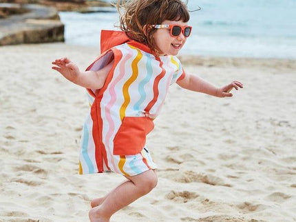 Dock & Bay KIDS Poncho Hooded Towel - Squiggle Face M (7-10yrs)-1875027438698893313