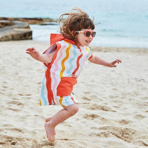 Dock & Bay KIDS Poncho Hooded Towel - Squiggle Face M (7-10yrs)-1973193419522183169
