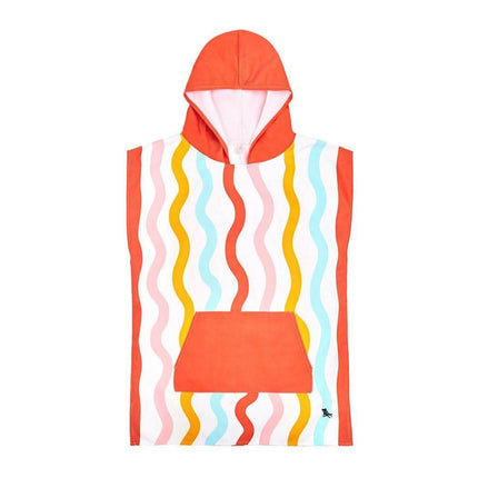 Dock & Bay KIDS Poncho Hooded Towel - Squiggle Face M (7-10yrs)-1954802359532130306