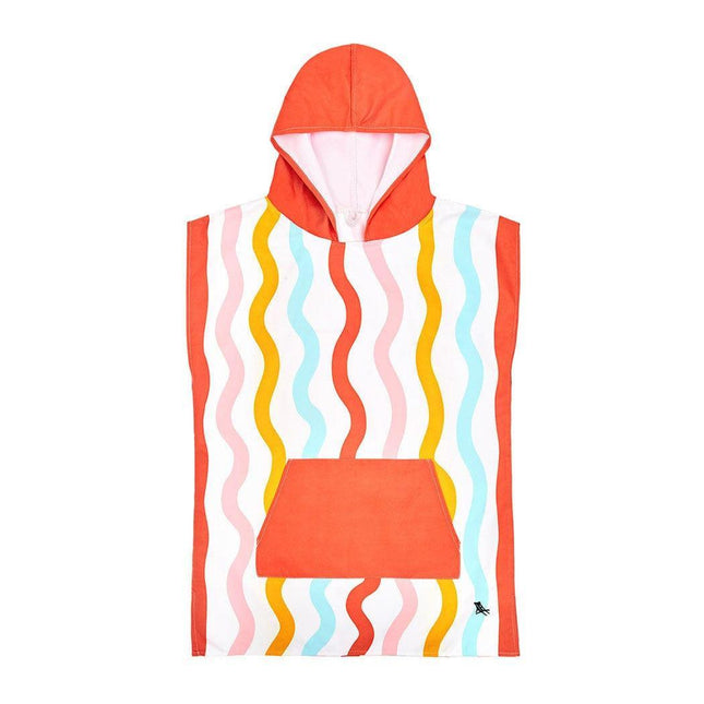 Dock & Bay KIDS Poncho Hooded Towel - Squiggle Face M (7-10yrs)-1973193419522183170
