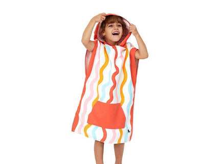Dock & Bay KIDS Poncho Hooded Towel - Squiggle Face M (7-10yrs)-1875027438698893319