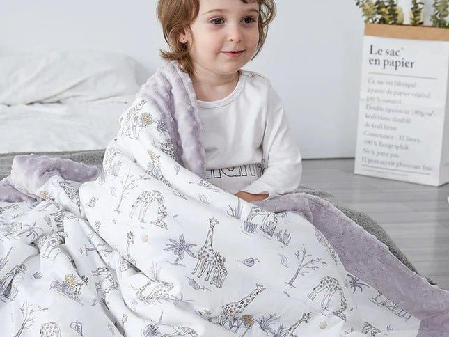 Domimia Thick Padded Minky Cotton Kids Blanket - 2.5 tog Wildflower Boquet-1875027393329106944