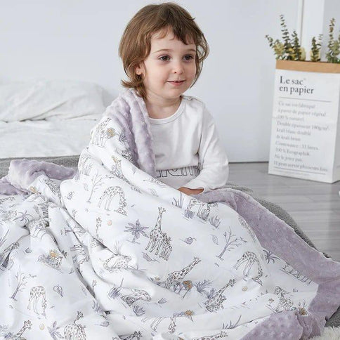 Domimia Thick Padded Minky Cotton Kids Blanket - 2.5 tog Wildflower Boquet-1875027393329106944