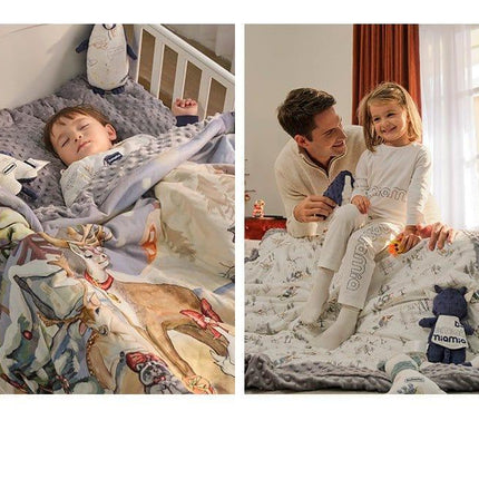 Domimia Thick Padded Minky Dot Cotton Kids Blanket 2.5tog-Limited Edition-1973194203978665987