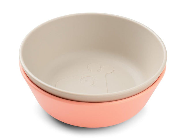 Done by Deer Kiddish Raffi Bowl 2 Pack-Sand & Coral-1875027480579018752