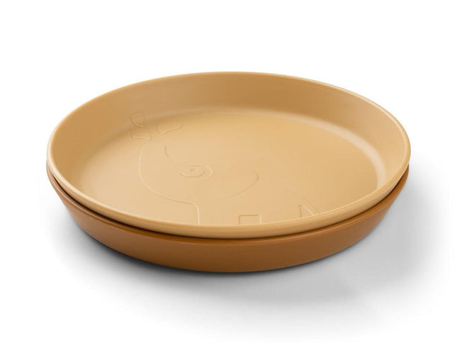 Done by Deer Kiddish Raffi Plate 2 Pack-Mustard-1875027478951628800