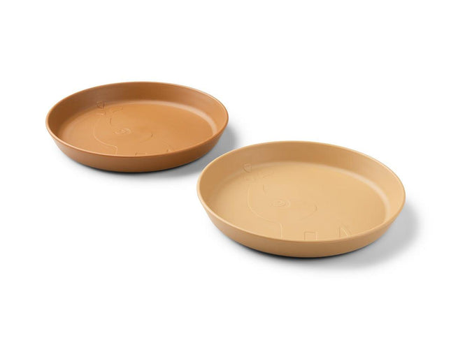 Done by Deer Kiddish Raffi Plate 2 Pack-Mustard-1875027478951628802