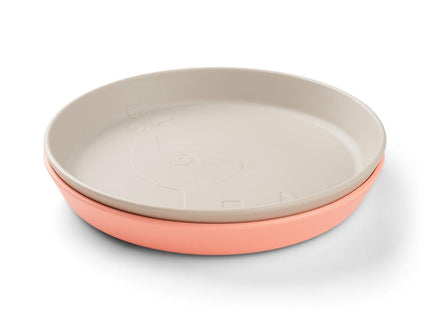 Done by Deer Kiddish Raffi Plate 2 Pack-Sand & Coral-1875027479090040832