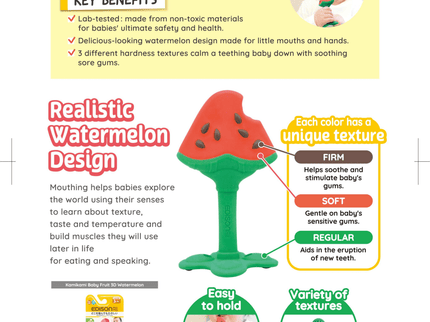EDISON mama Kamikami Baby Teether 3D Watermelon-1875027477898858500
