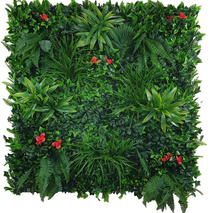 Elegant Red Rose Vertical Garden / Green Wall UV Resistant 100cm x 100cm