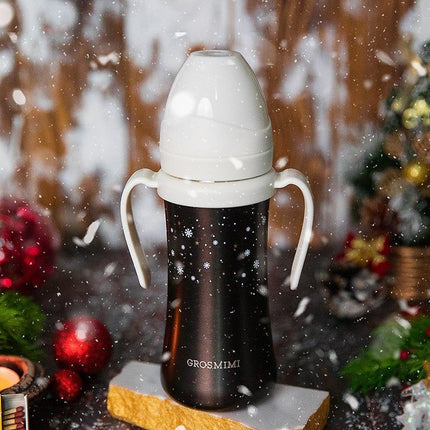 Grosmimi Dark Stainless Straw Cup 300ml Red-1973194092909301763