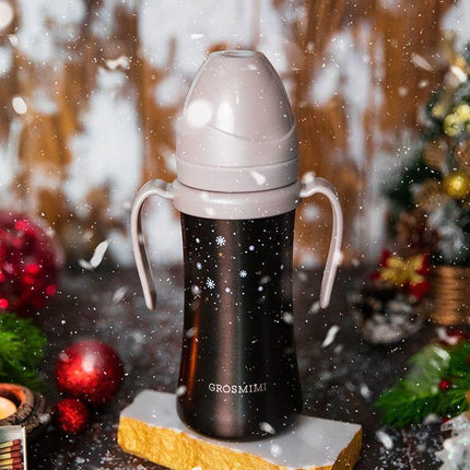 Grosmimi Dark Stainless Straw Cup 300ml White-1973194255488913412