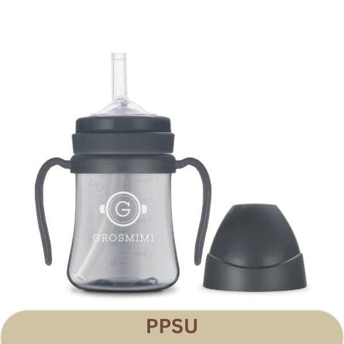 Grosmimi PPSU Straw Cup 200ml Charcoal-1875027465454358528