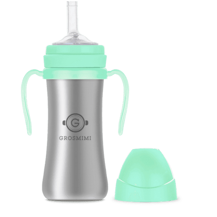 Grosmimi Stainless Straw Cup 200ml Charcoal-1954803141157457920
