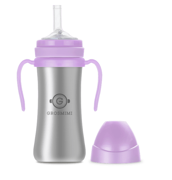 Grosmimi Stainless Straw Cup 200ml Silver-1973194255031734273