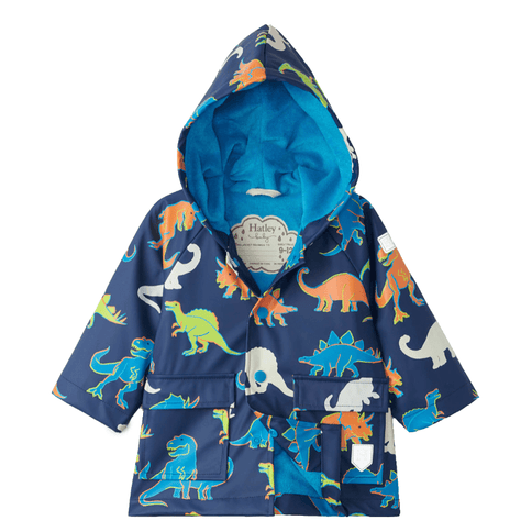 HATLEY Colour Changing Baby Raincoat | Linework Dinos Size 9-12 Months-1875027400413286400