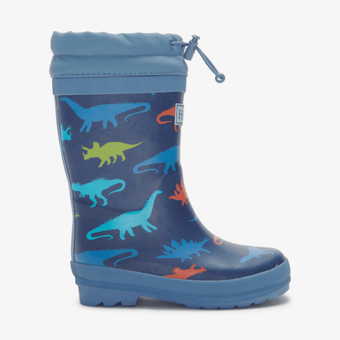 Hatley Dinosaur Silhouettes Sherpa Lined Kids Rain Boots Size 8-1875027401554137090