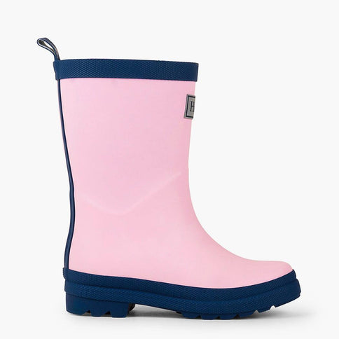 HATLEY Matte Kids Rain Boots | Pink & Navy size 5-1875027417920311296
