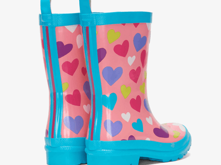 HATLEY Shiny Kids Rain Boots | Colourful Hearts size 8-1875027420445282305
