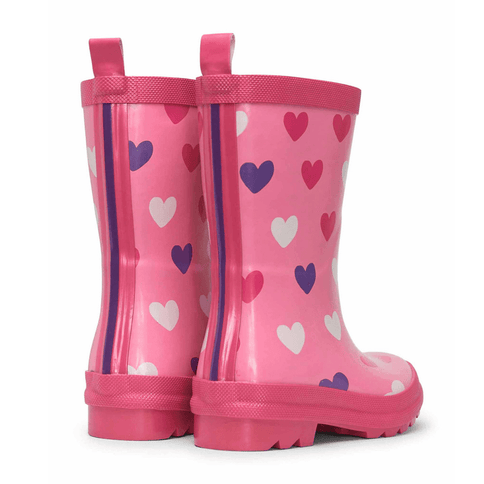 HATLEY Shiny Kids Rain Boots | Scattered Hearts size 8-1875027418734006273